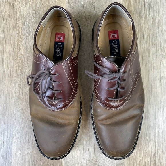 Chaps Shoes Chaps Lace Up Brown Leather Men Shoes Sz 1m Poshmark